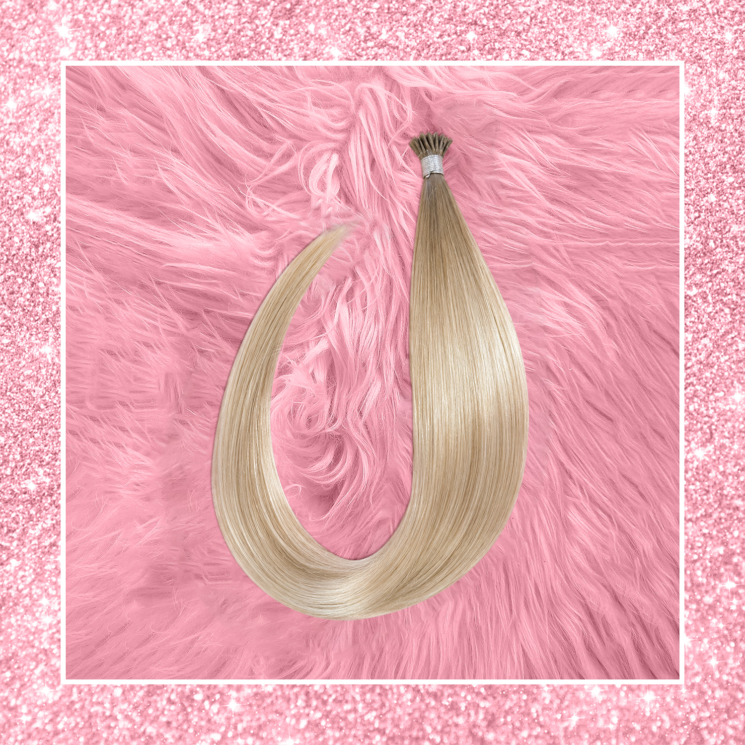 hps itip site Ash Blonde highlighted I-tip hair extensions color #HPS